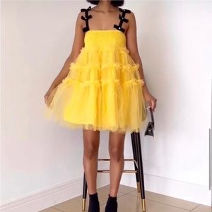 NWT DREAM sister Jane moonlight meadow mini dress in yellow tulle